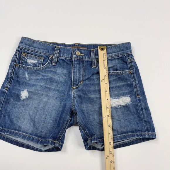 Joe's Samara Distressed Jean Shorts Women's 25 Mid Rise Denim Medium Wash Blue - Picture 6 of 10